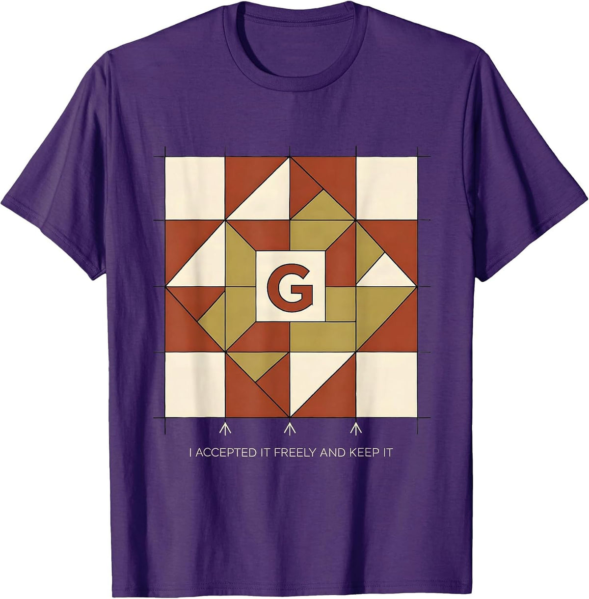 Men's I Accepted It Freely And Keep It Freemason Square T-Shirt - Purple