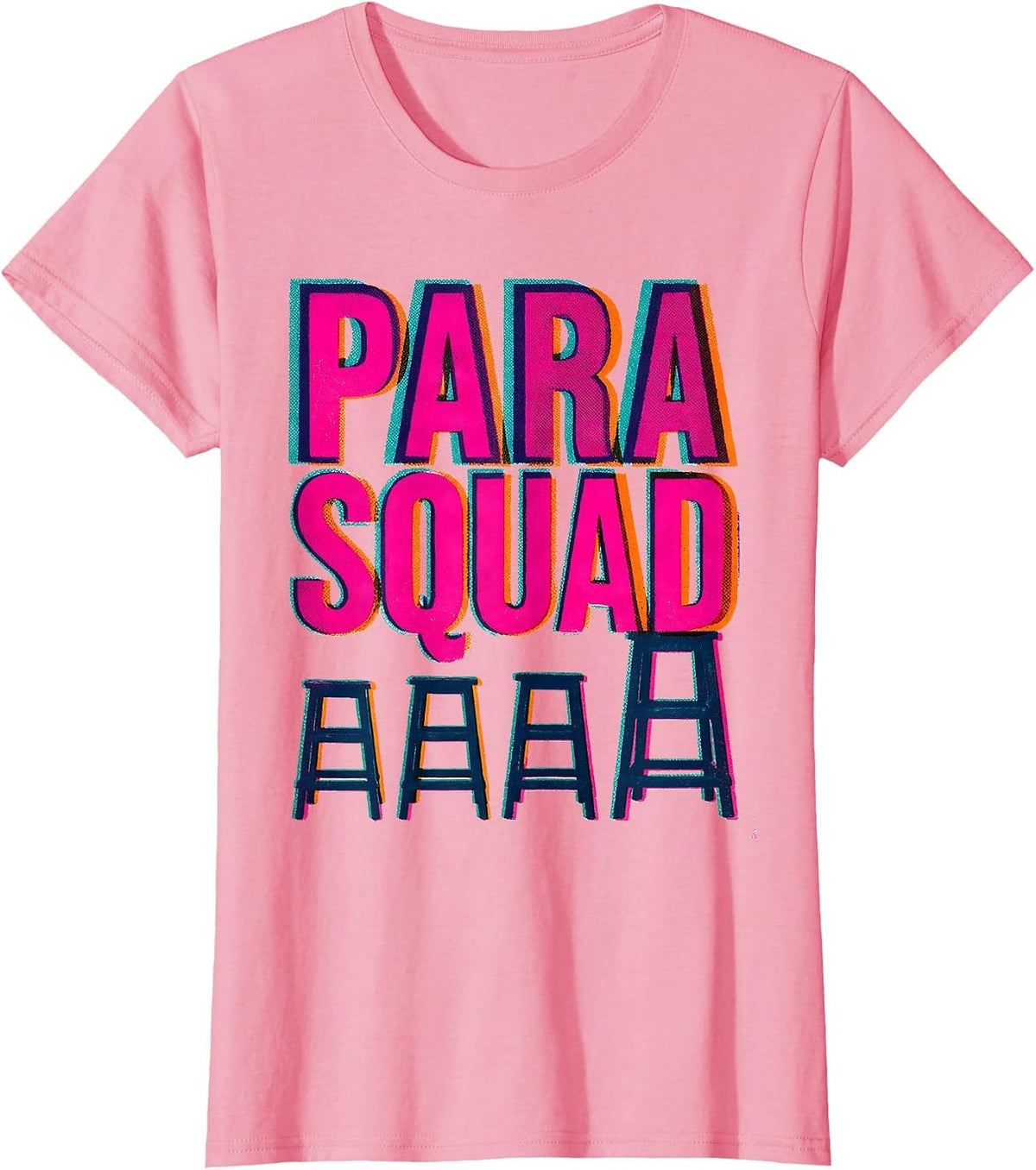 Women's Para Squad Paraprofessional Teacher Appreciation Back T-Shirt - Pink