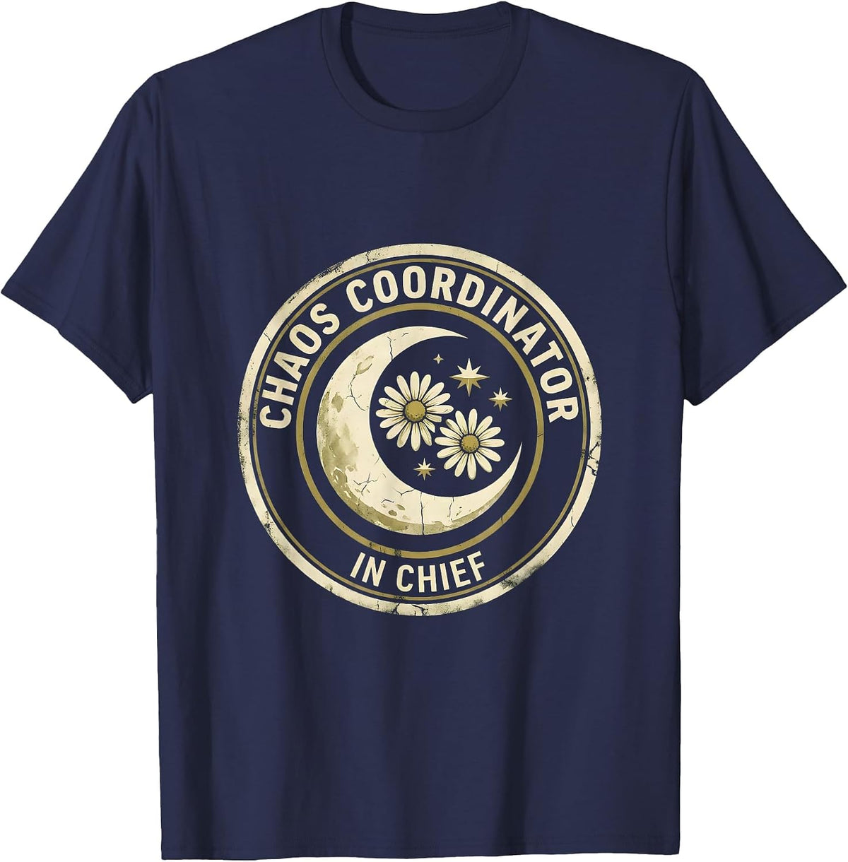 Men's Chaos Coordinator In Chief Mom Design T-Shirt - Navy Blue