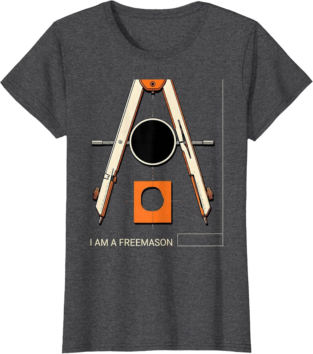 Women's I Am A Freemason Stencil Masonic Fraternal Gift T-Shirt - Dark Heather Grey