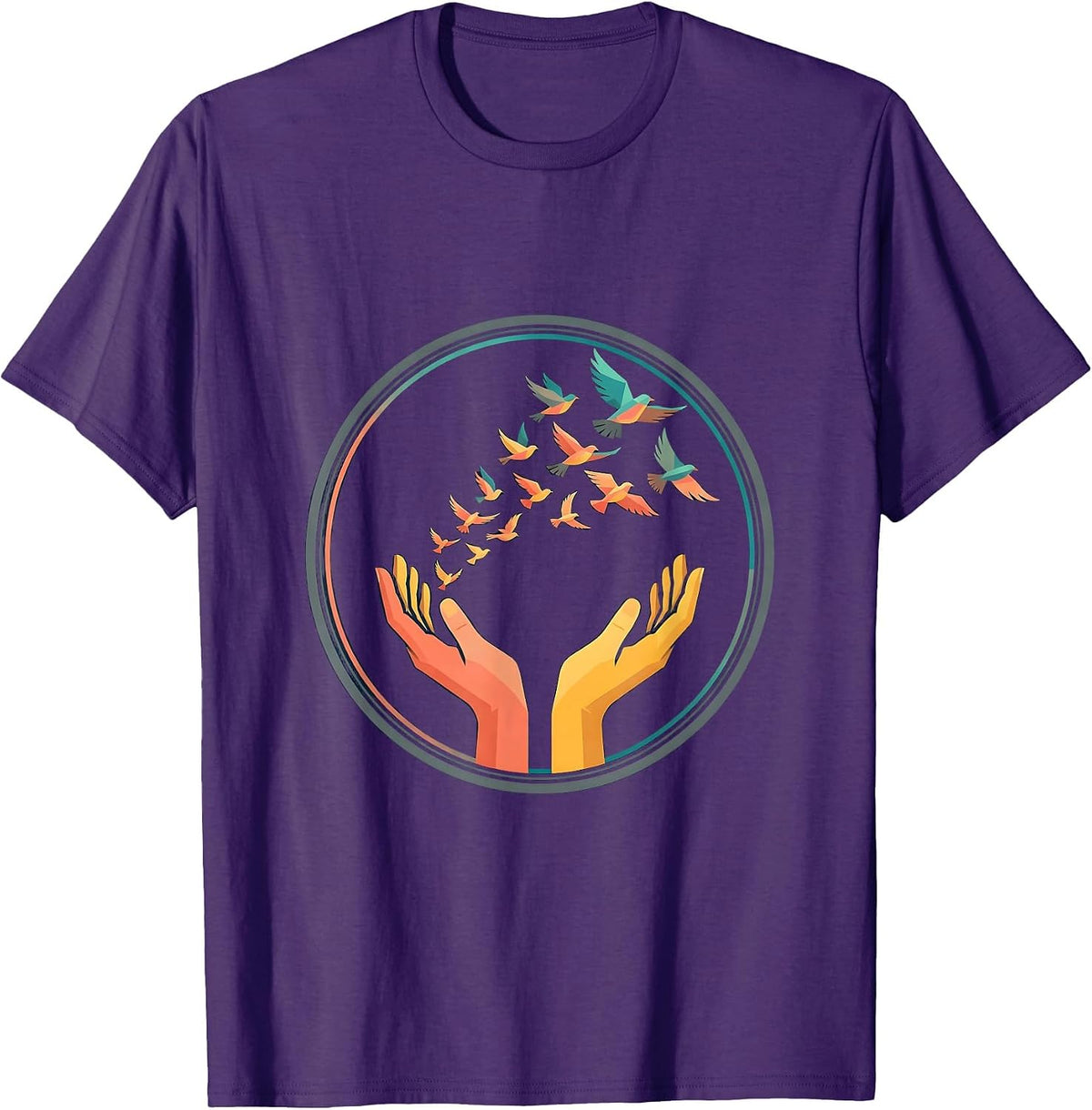 Special Education Teacher Birds of Freedom Design T-Shirt - Purple