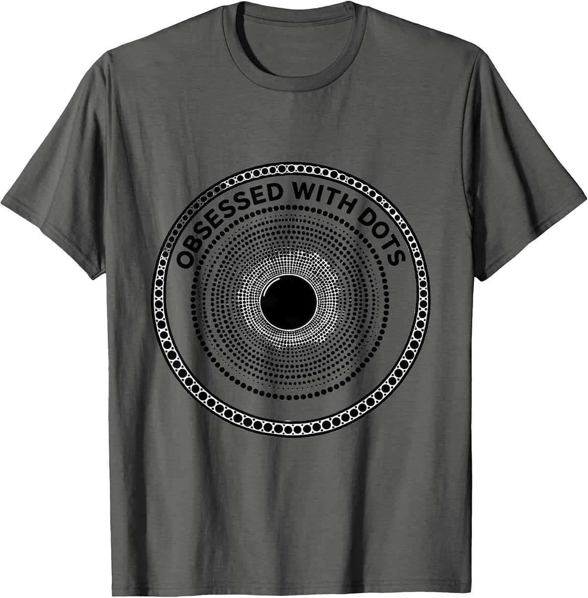 Men's Obsessed With Dots Quirky Pattern Design T-Shirt - Asphalt Grey