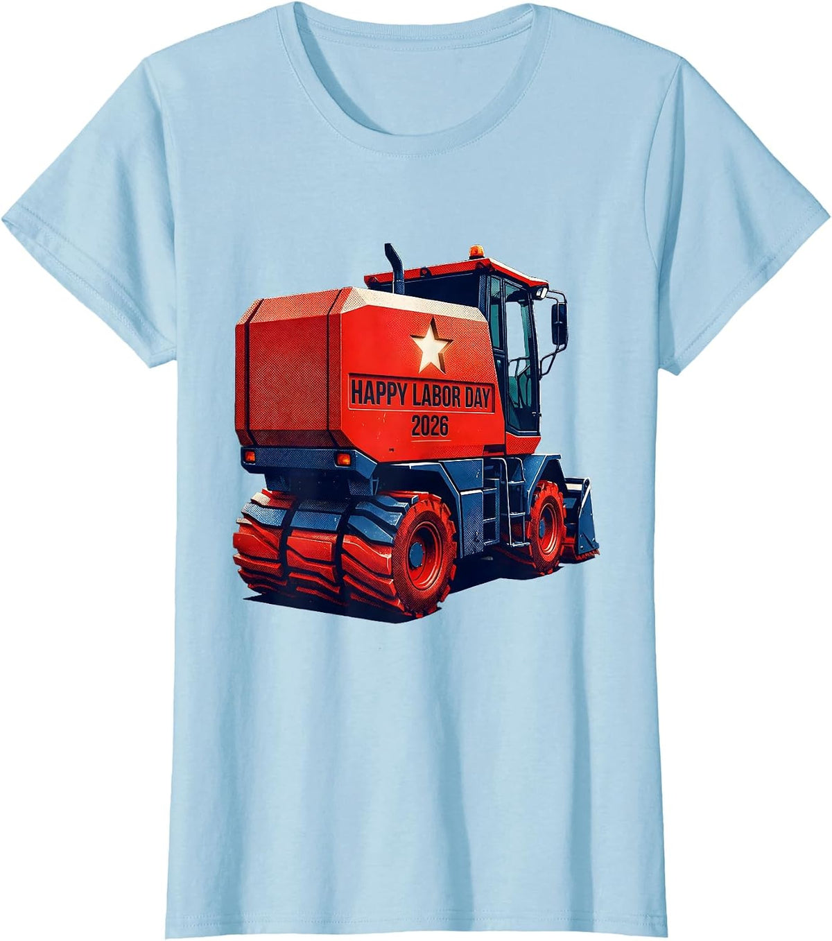 Women's Happy Labor Day 2026 Patriotic Union Worker Labor Day T-Shirt - Baby Blue