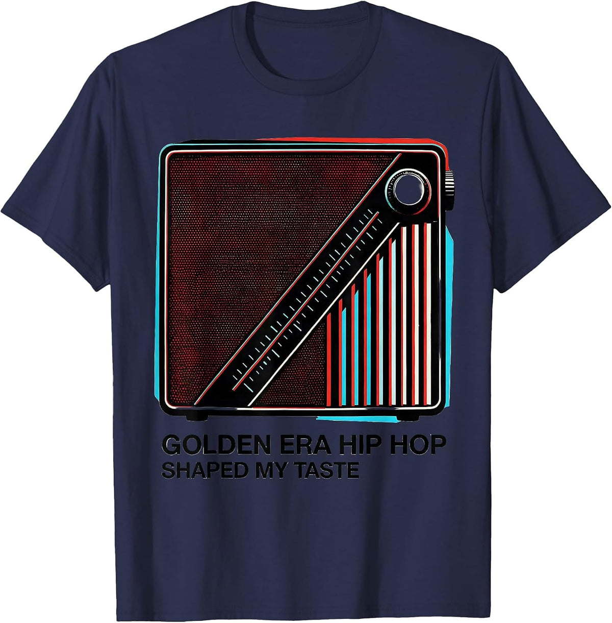 Men's Golden Era Hip Hop Shaped My Taste Retro Nostalgia T-Shirt - Navy Blue