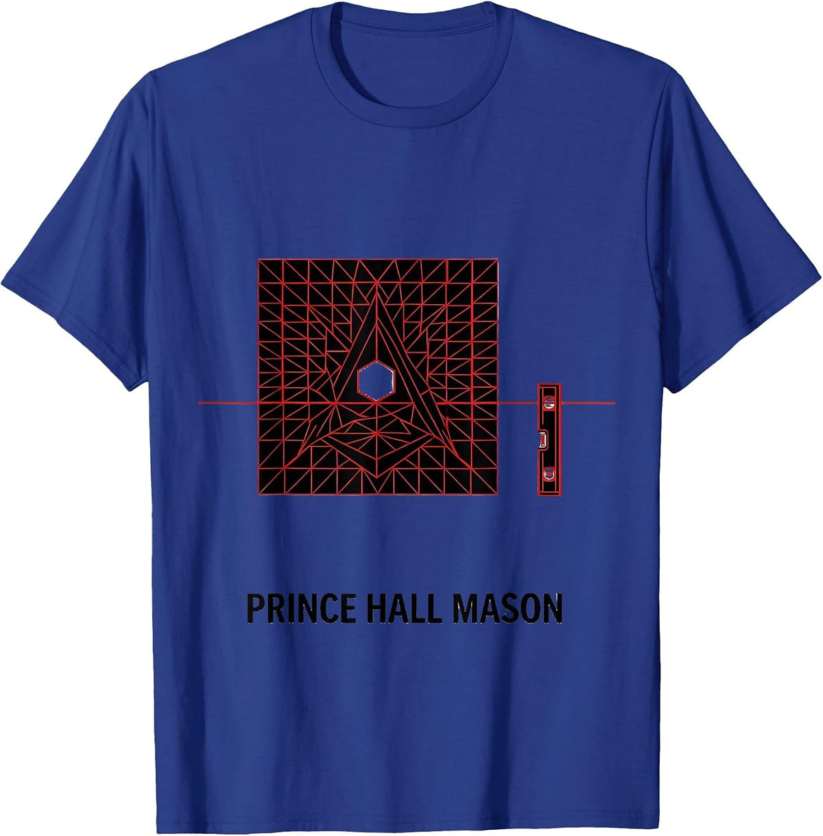 Men's Prince Hall Mason Geometric Masonic Fraternal Pride T-Shirt - Royal Blue