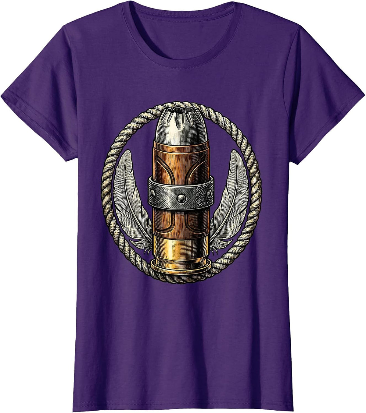 Women's Duck Band Shotgun Shell Hunting Graphic T-Shirt - Purple