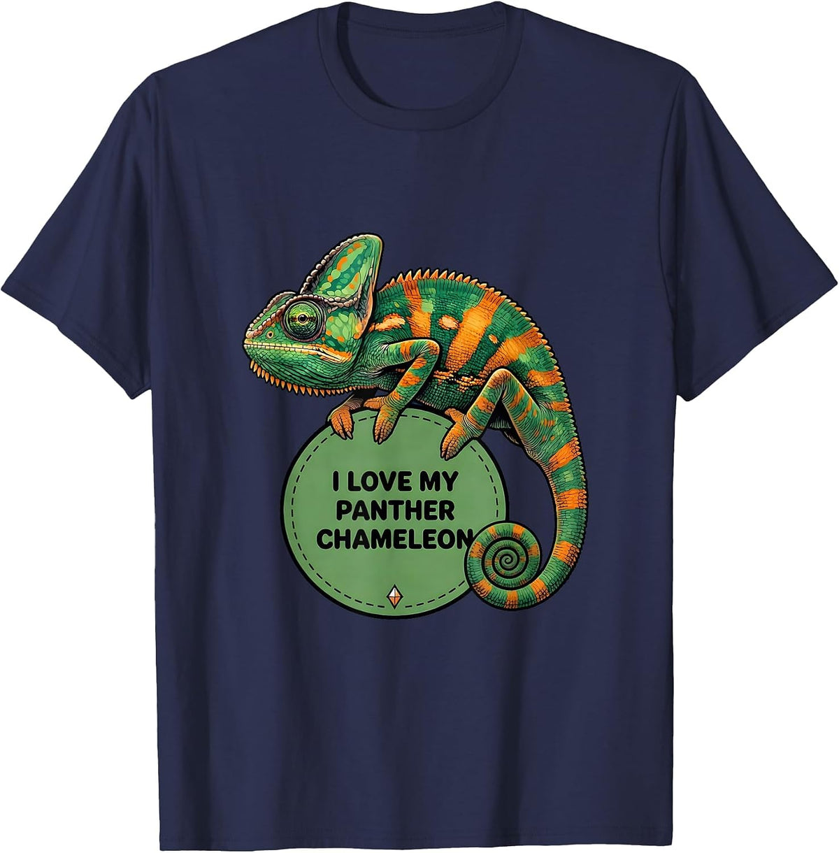 Men's I Love My Panther Chameleon Reptile Lover Herpetology Hobby T-Shirt - Navy Blue