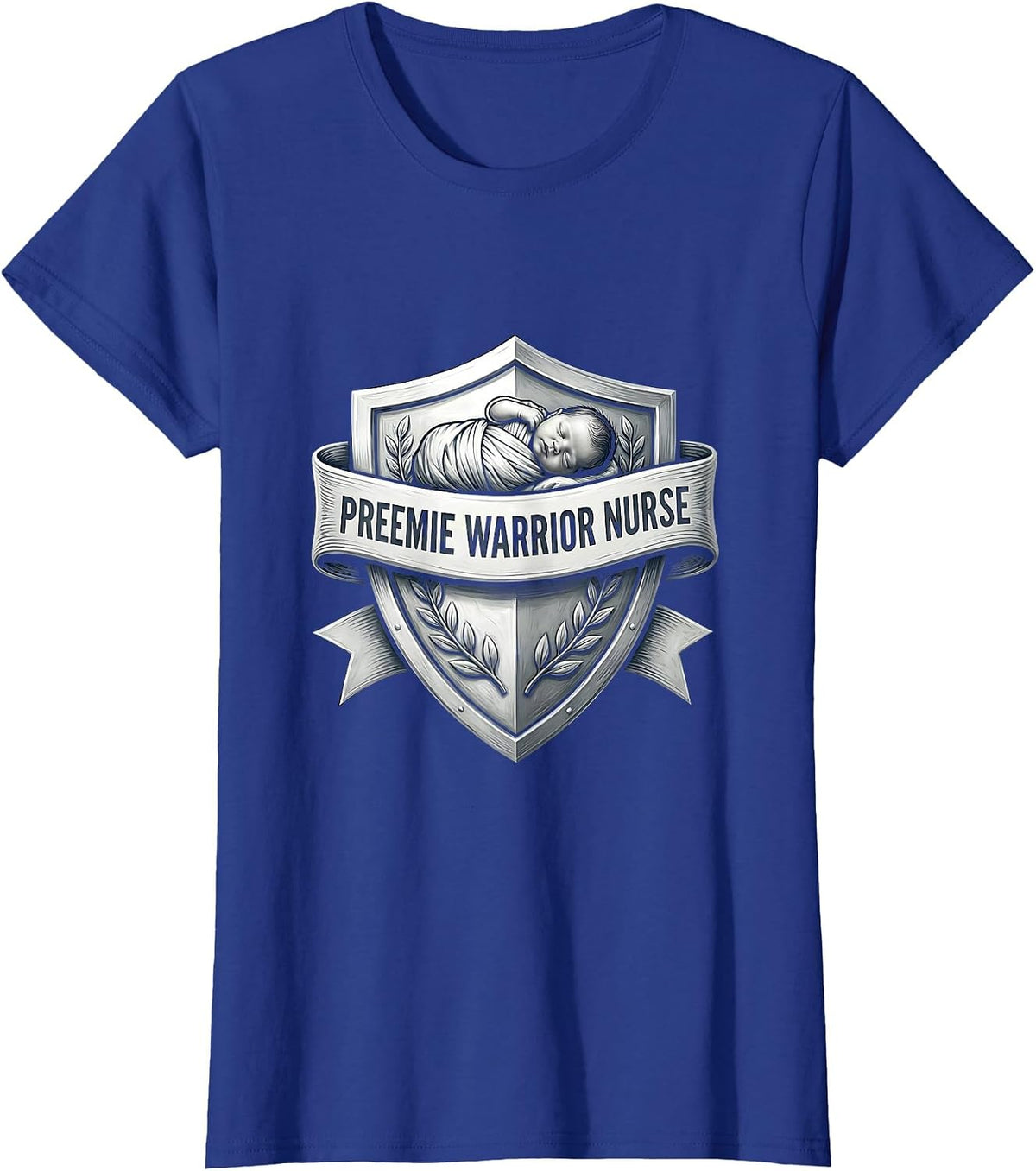 Women's Preemie Warrior Nurse NICU Pride Design T-Shirt - Royal Blue