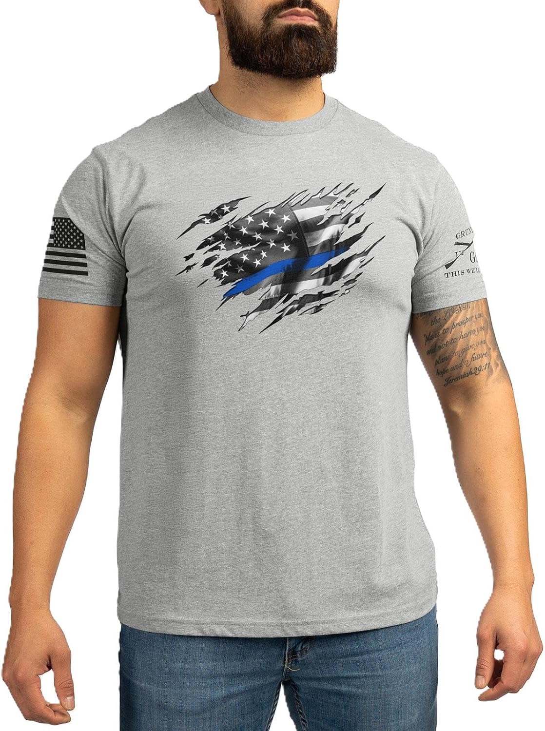 Grunt Style Still Standing Men's USA Graphic Tee - Dark Heather Gray