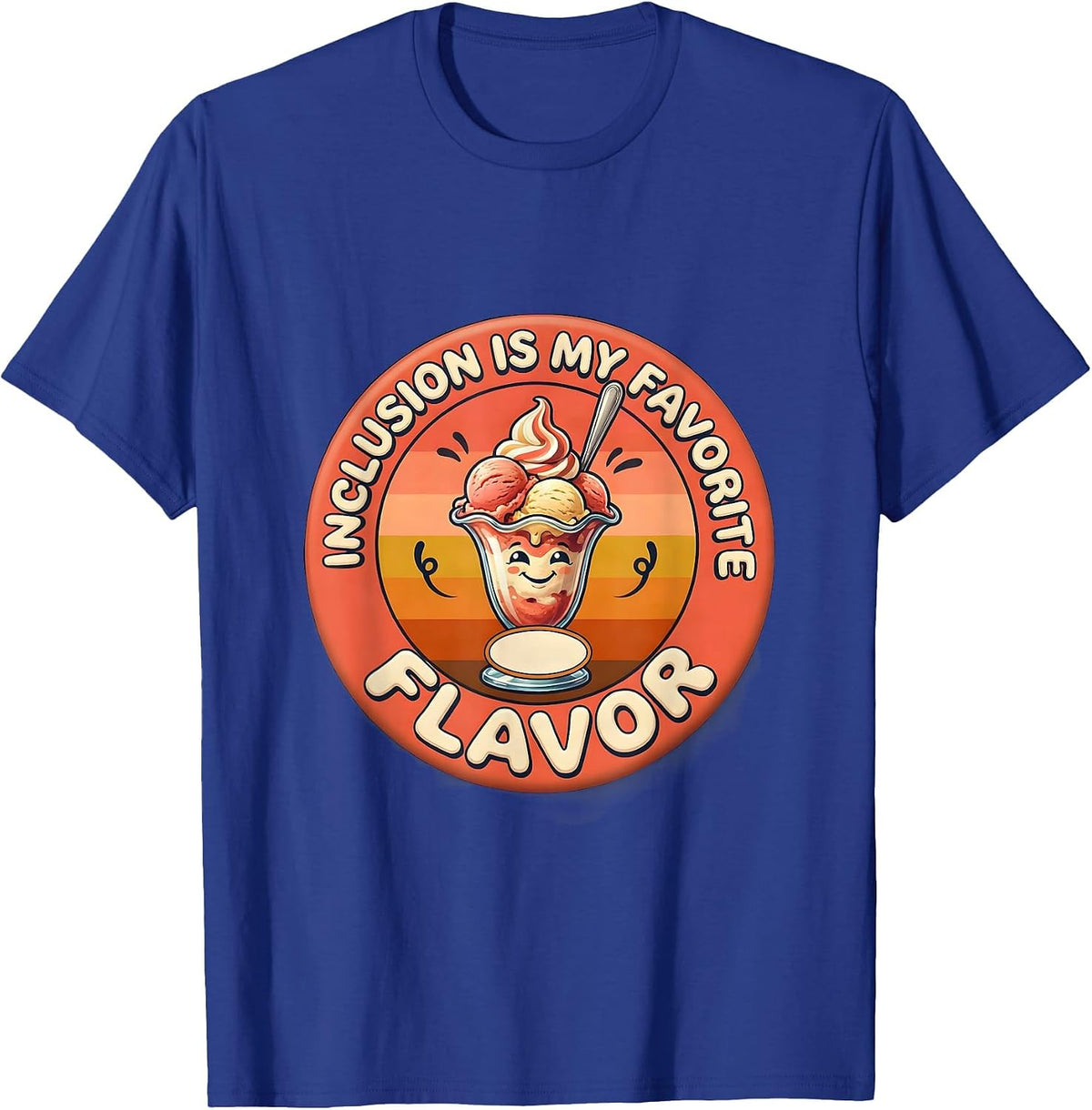 Men's Inclusion Is My Favorite Flavor Retro 70s Special Education T-Shirt - Royal Blue