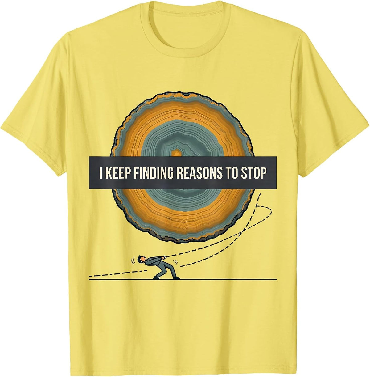 Men's I Keep Finding Reasons To Stop Funny Rock Collector Geode T-Shirt - Lemon Yellow