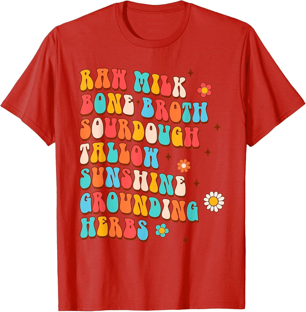 Homestead Crunchy Mom Raw Milk Homestead Holistic Mama T-Shirt - Red