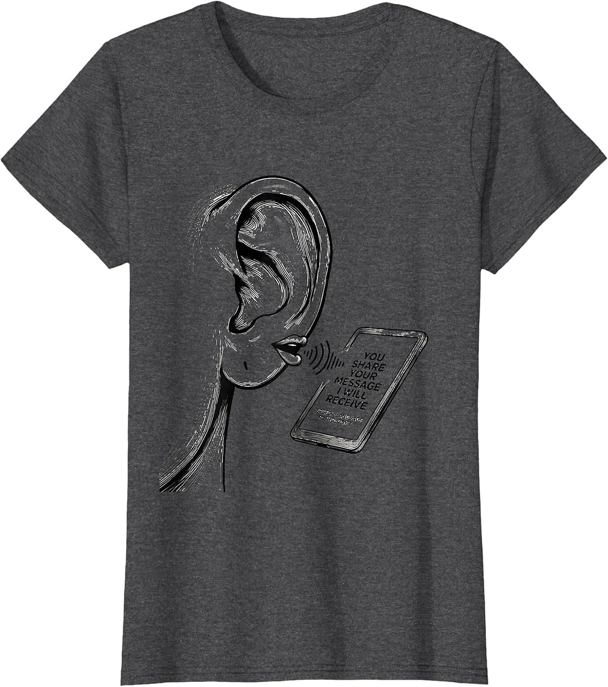 Women's You Share Your Message SLP Speech-Language Pathologist T-Shirt - Dark Heather Grey