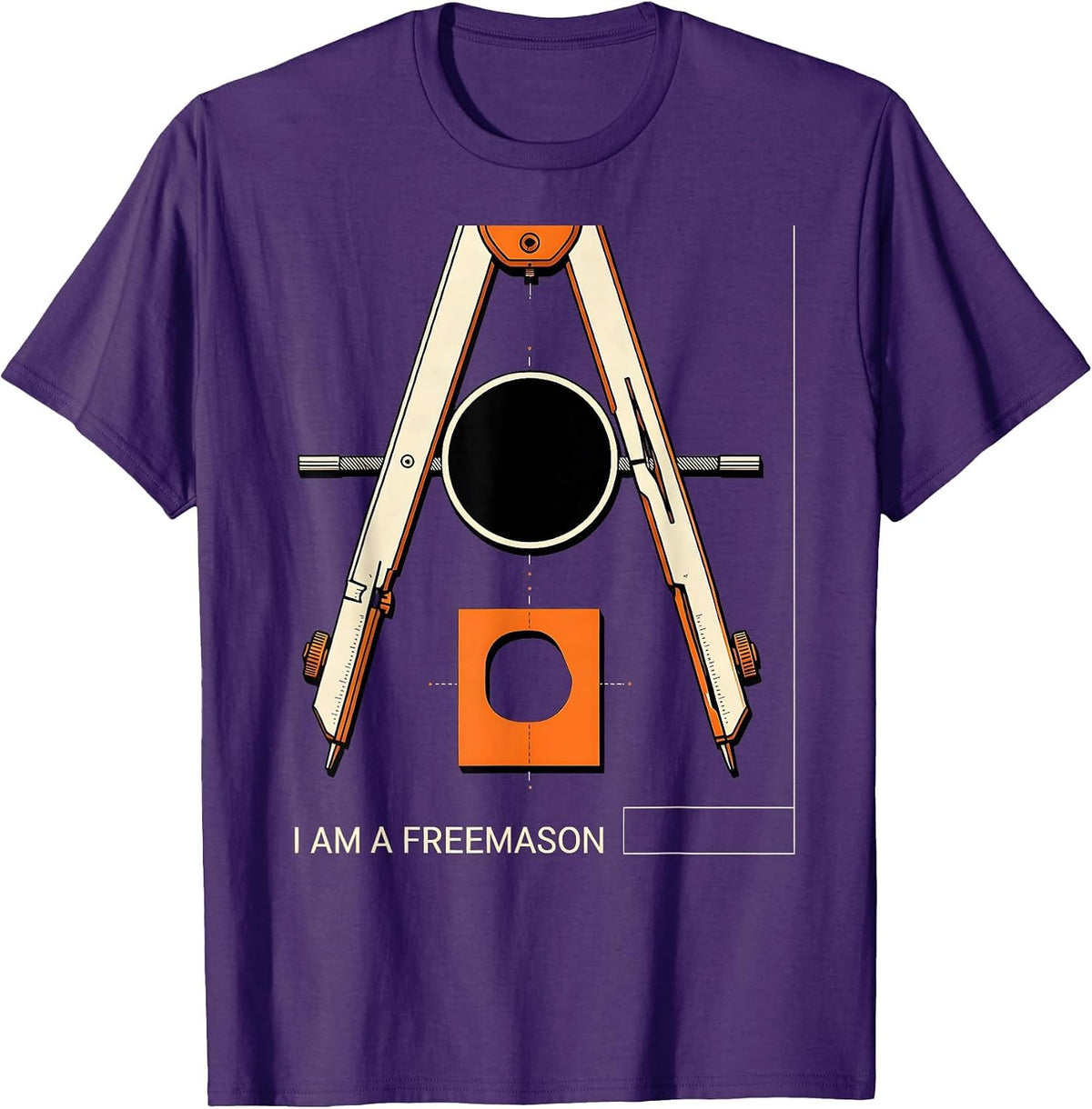 Men's I Am A Freemason Stencil Masonic Fraternal Gift T-Shirt - Purple