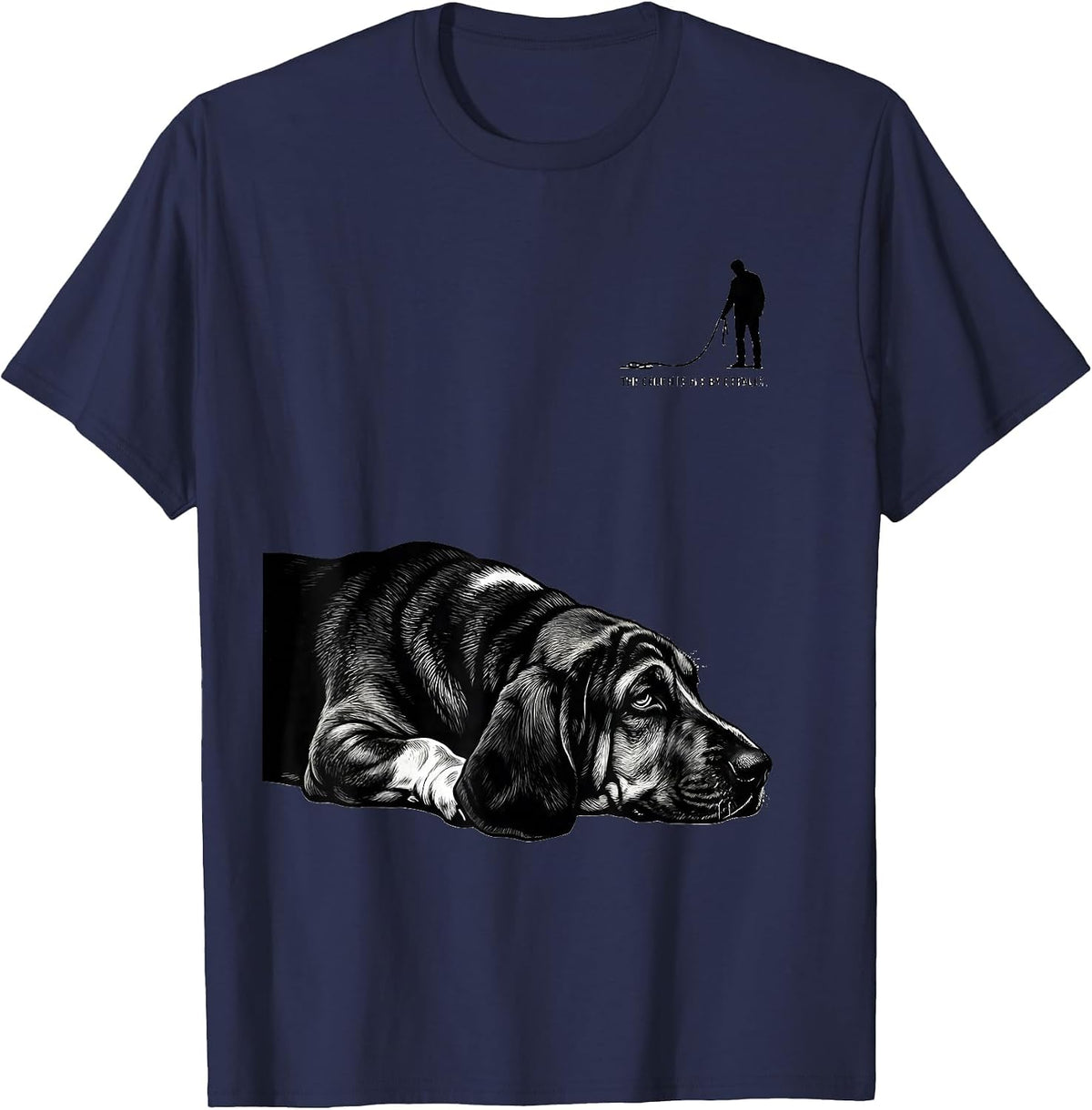 The Couch Is His By Default Funny Basset Hound Dog Owner T-Shirt - Navy Blue
