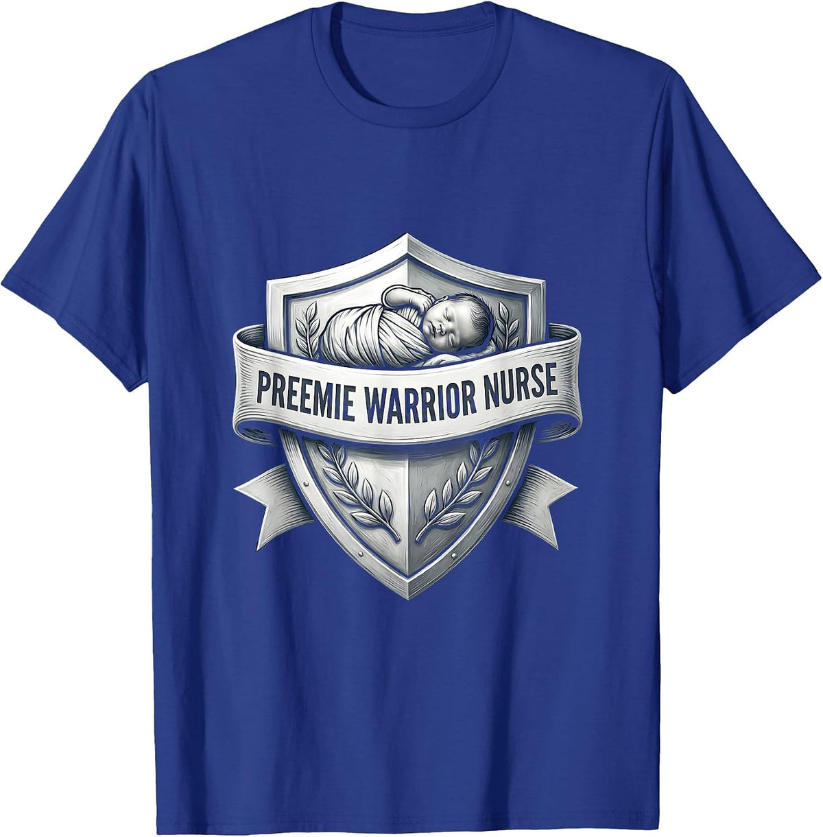 Men's Preemie Warrior Nurse NICU Pride Design T-Shirt - Royal Blue