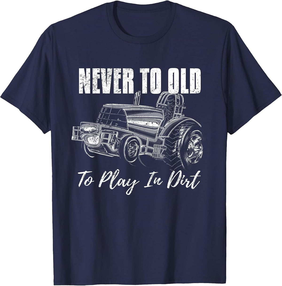 Vintage Tractor Pulling Season Graphic Design Tractor Puller T-Shirt - Navy Blue