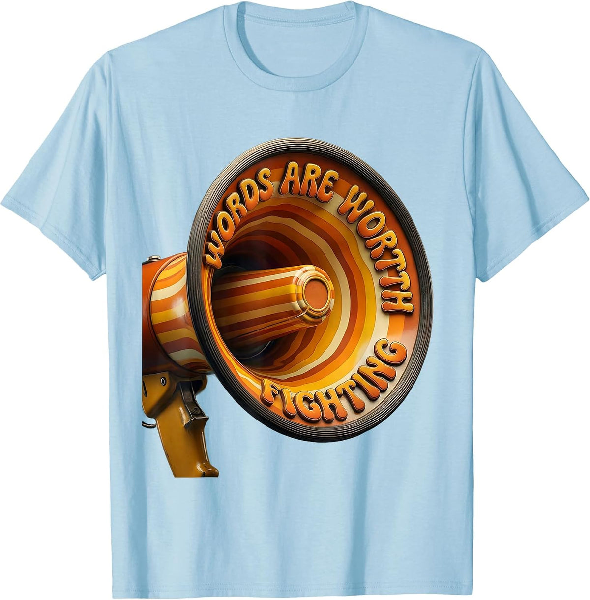 Men's Words Are Worth Fighting Speech Therapy Design T-Shirt - Baby Blue