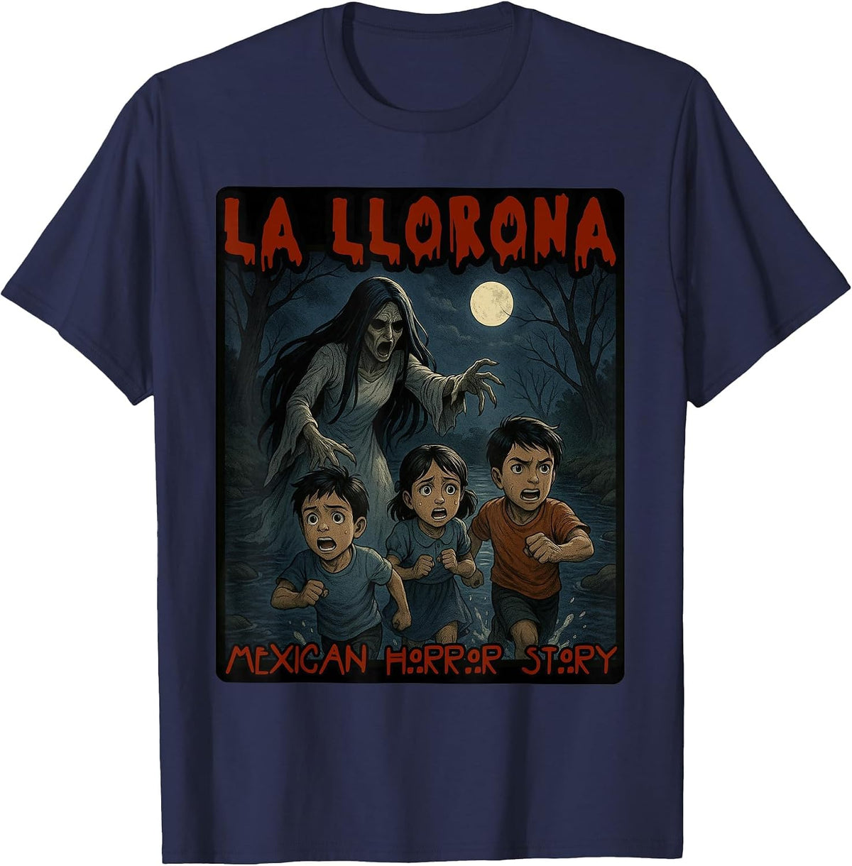 La llorona Mexican Fantastic Spanish Halloween T-Shirt - Navy Blue