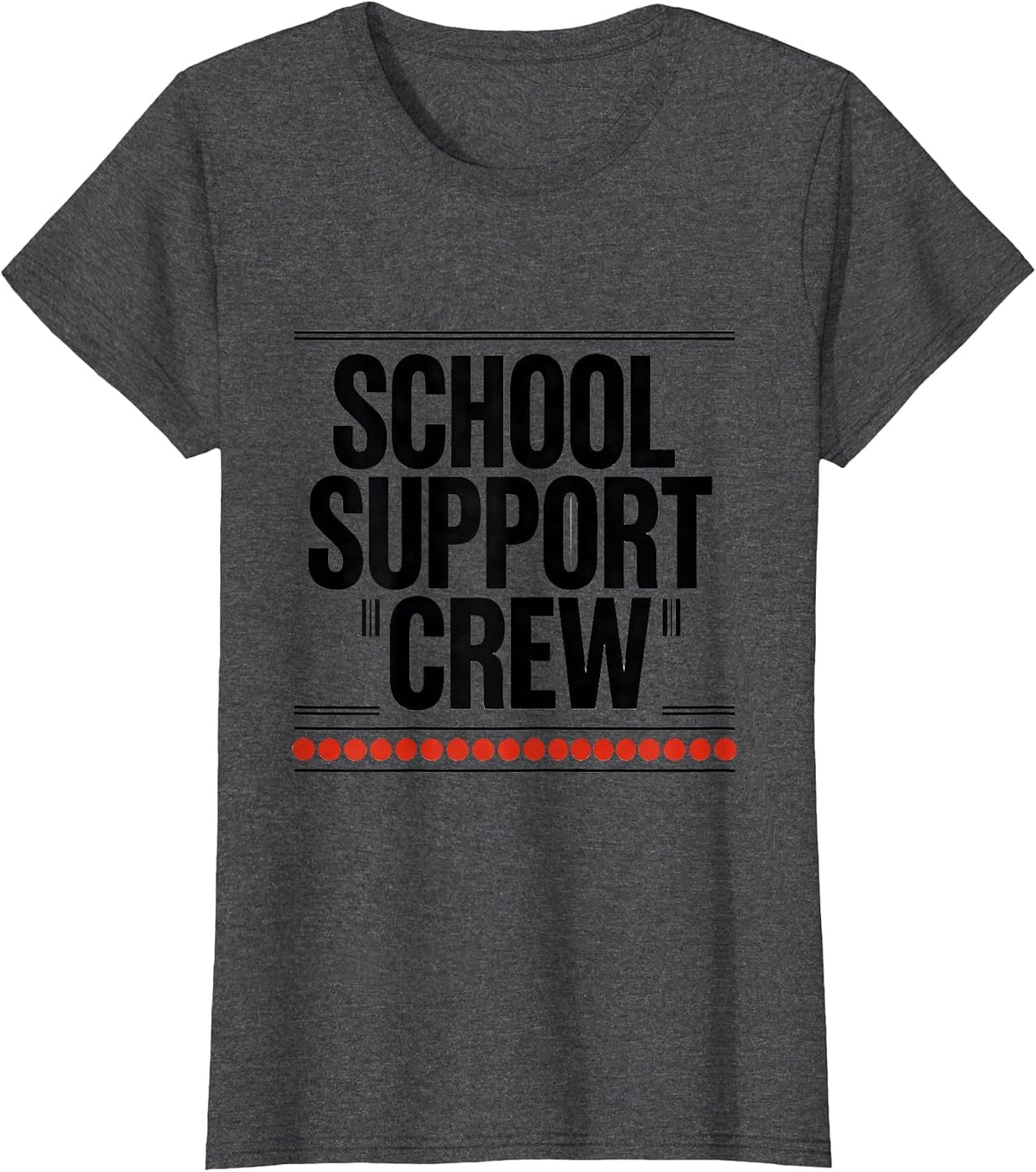 Women's School Support Crew Retro PTA Parent Volunteer Crew Pride T-Shirt - Dark Heather Grey