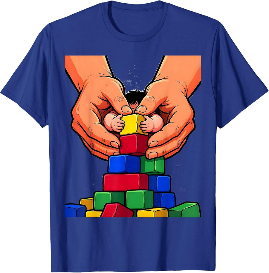 Special Education Teacher Guiding Hands Blocks Gift T-Shirt - Royal Blue