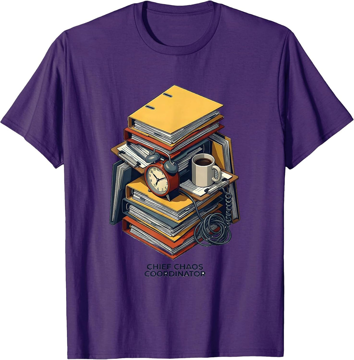 Chief Chaos Coordinator Funny Manager Design T-Shirt - Purple