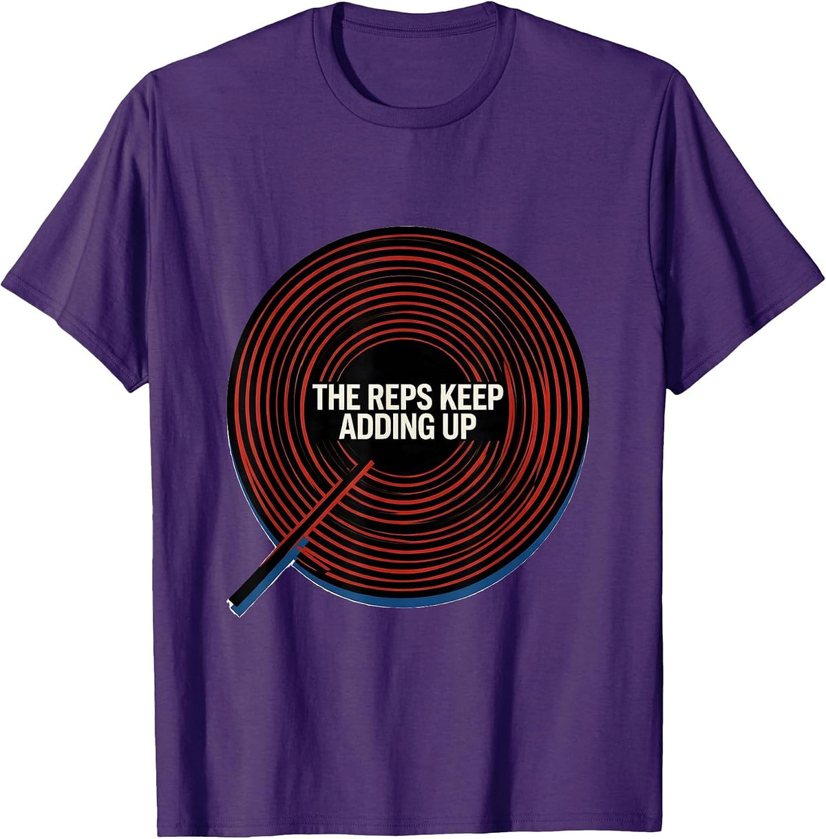 The Reps Keep Adding Up Bauhaus Modernist Gym Workout Humor T-Shirt - Purple