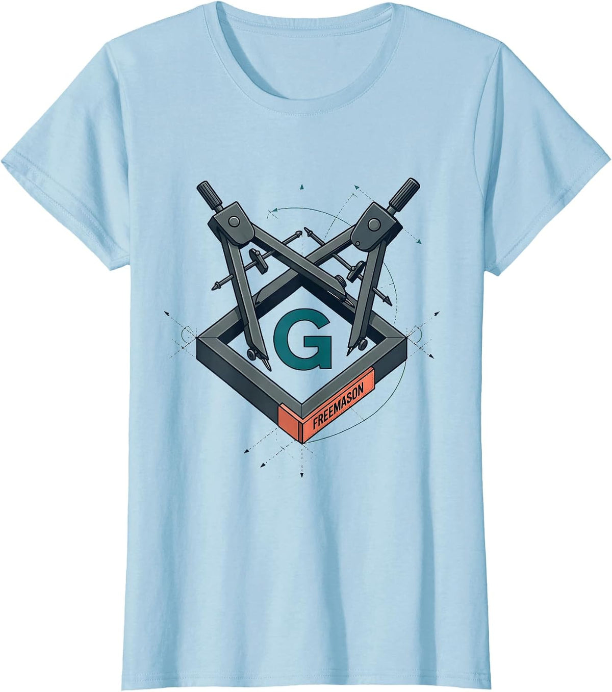 Freemason Square and Compass Fraternal Pride Masonic Gift T-Shirt - Baby Blue