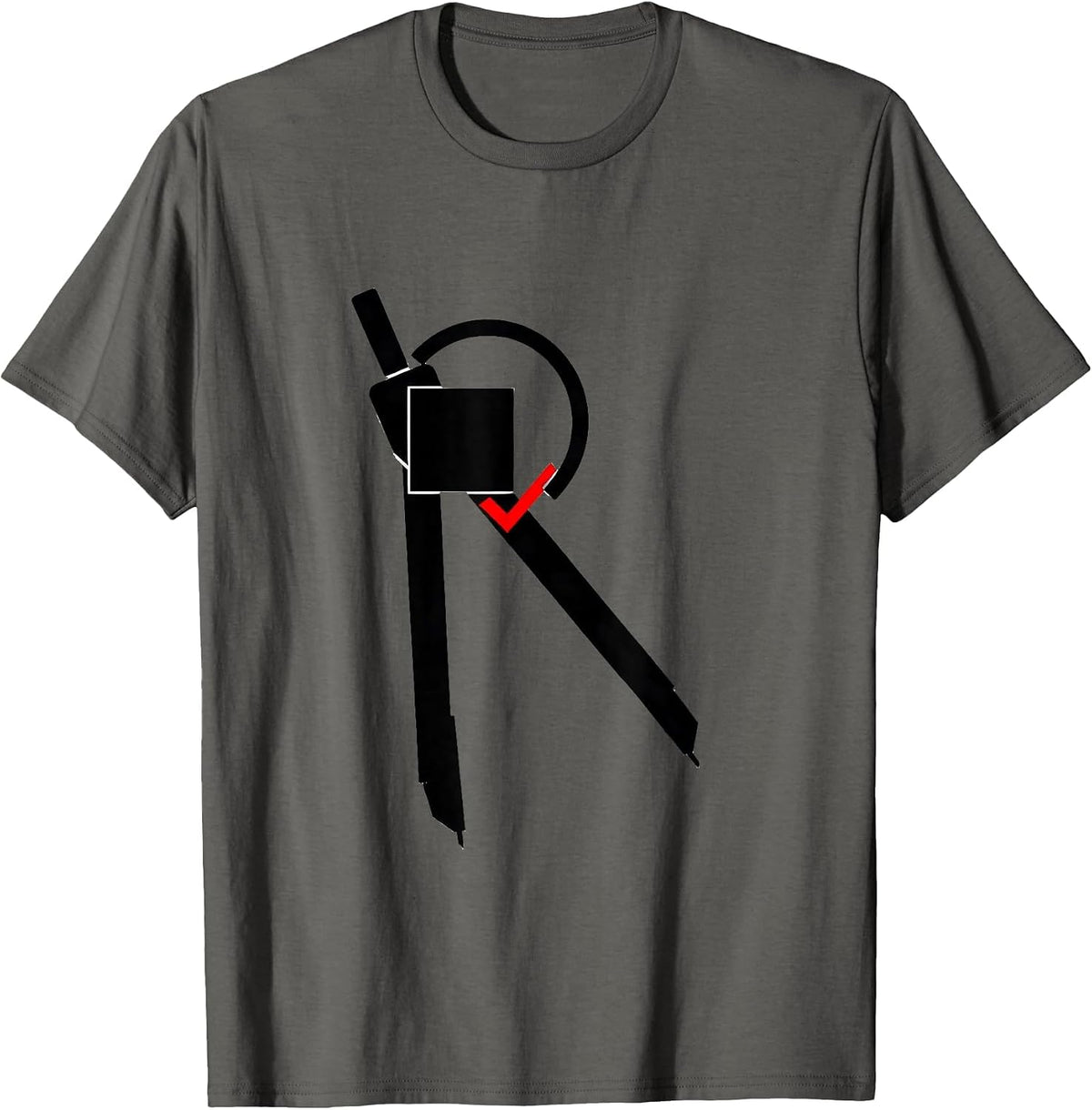 Men's Square and Compass Freemason Fraternal Pride T-Shirt - Asphalt Grey