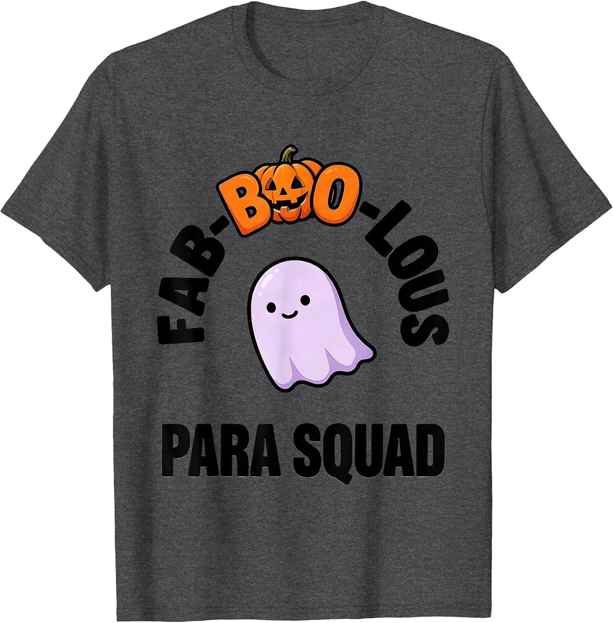 Fab-Boo-Lous Para Squad Cute Kawaii Halloween Para Squad T-Shirt - Dark Heather Grey