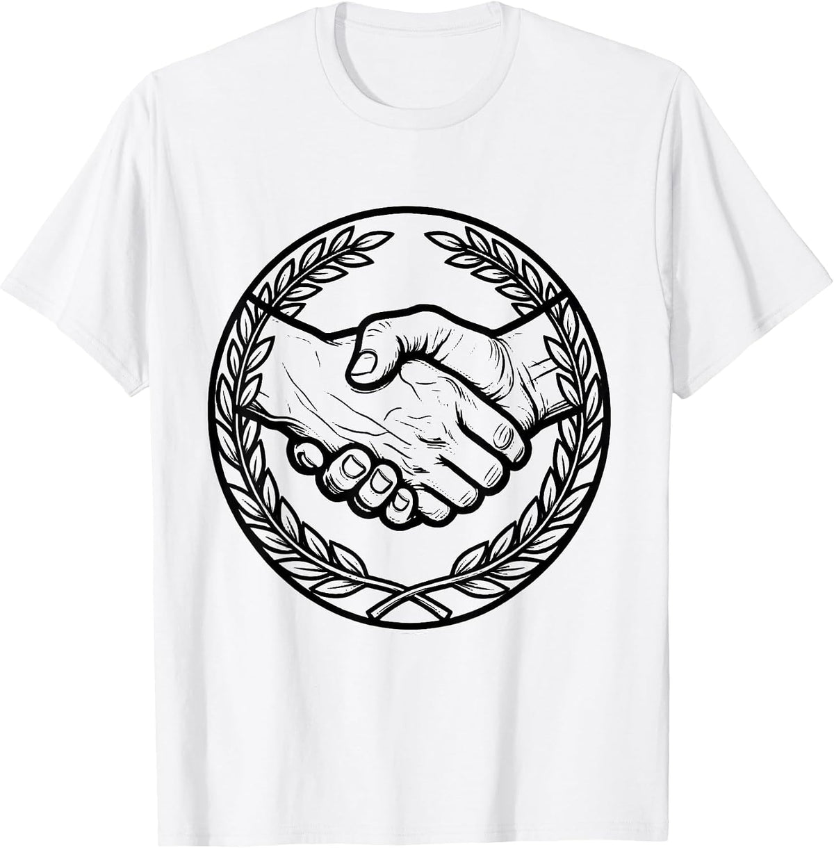 Men's Social Worker Supportive Hands Graphic Design T-Shirt - White