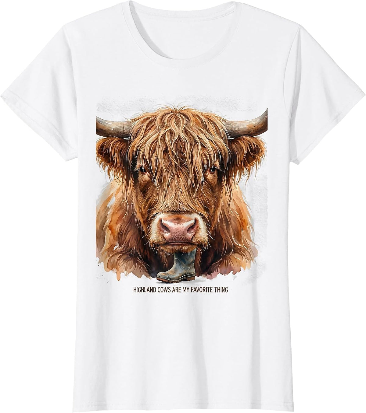 Women's Highland Cows Are My Favorite Thing Funny Farm Animal Lover T-Shirt - White