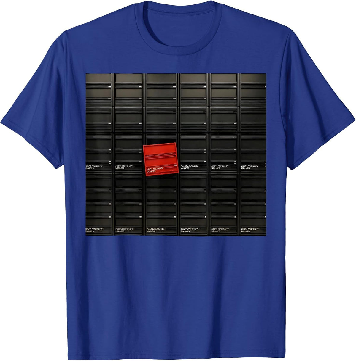 Men's Chaos Continuity Manager Funny Chaos Coordinator Novelty T-Shirt - Royal Blue
