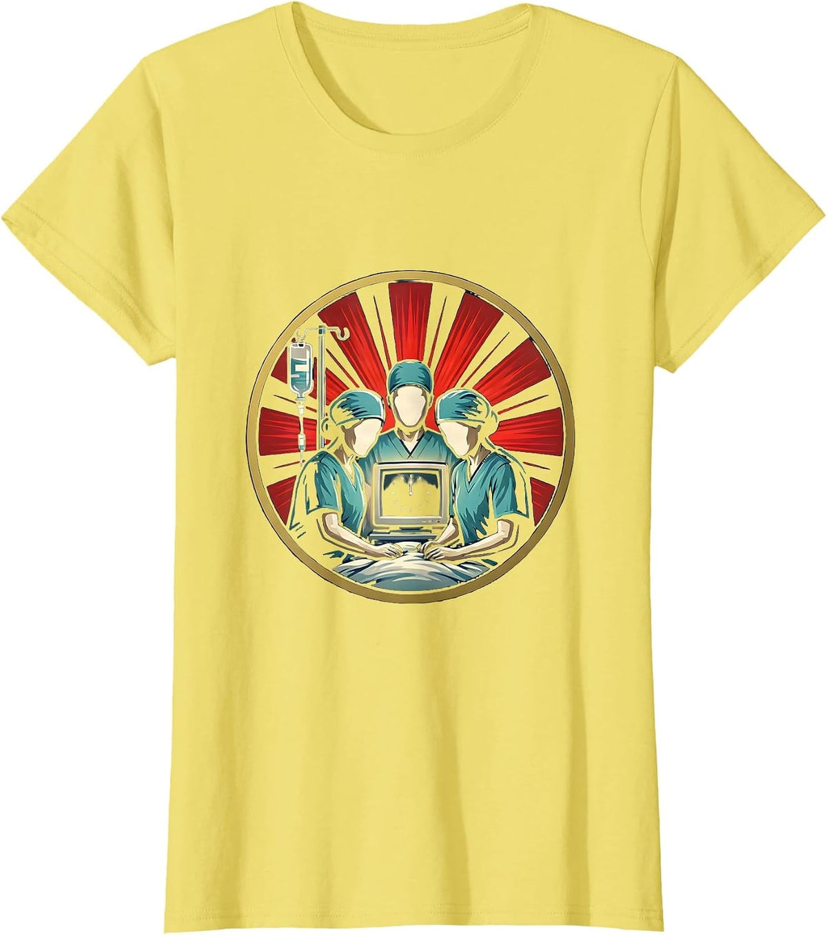 Sealed Nurse Crew Badge New Year Party ICU ER ICU NICU L&D T-Shirt - Lemon Yellow