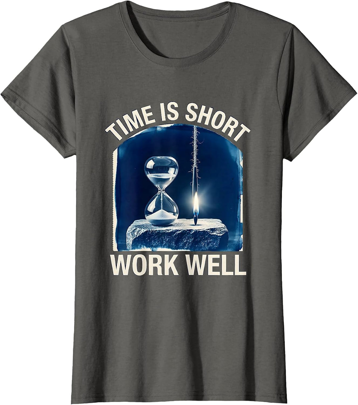 Women's Time Is Short Work Well Masonic Freemason Fraternal Pride T-Shirt - Asphalt Grey