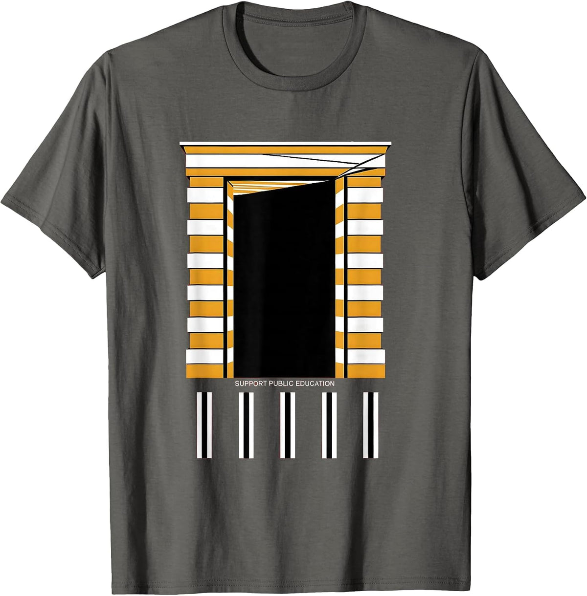 Men's Support Public Education Teacher Red For Ed Protest T-Shirt - Asphalt Grey