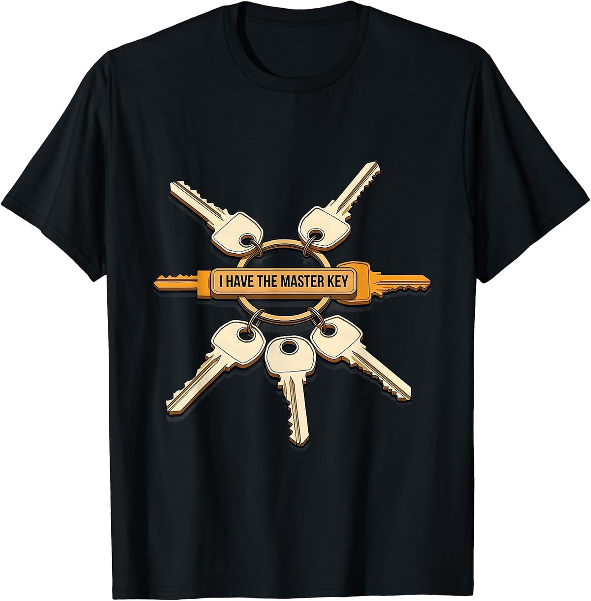 Men's I Have The Master Key Funny School Custodian Appreciation T-Shirt - Black