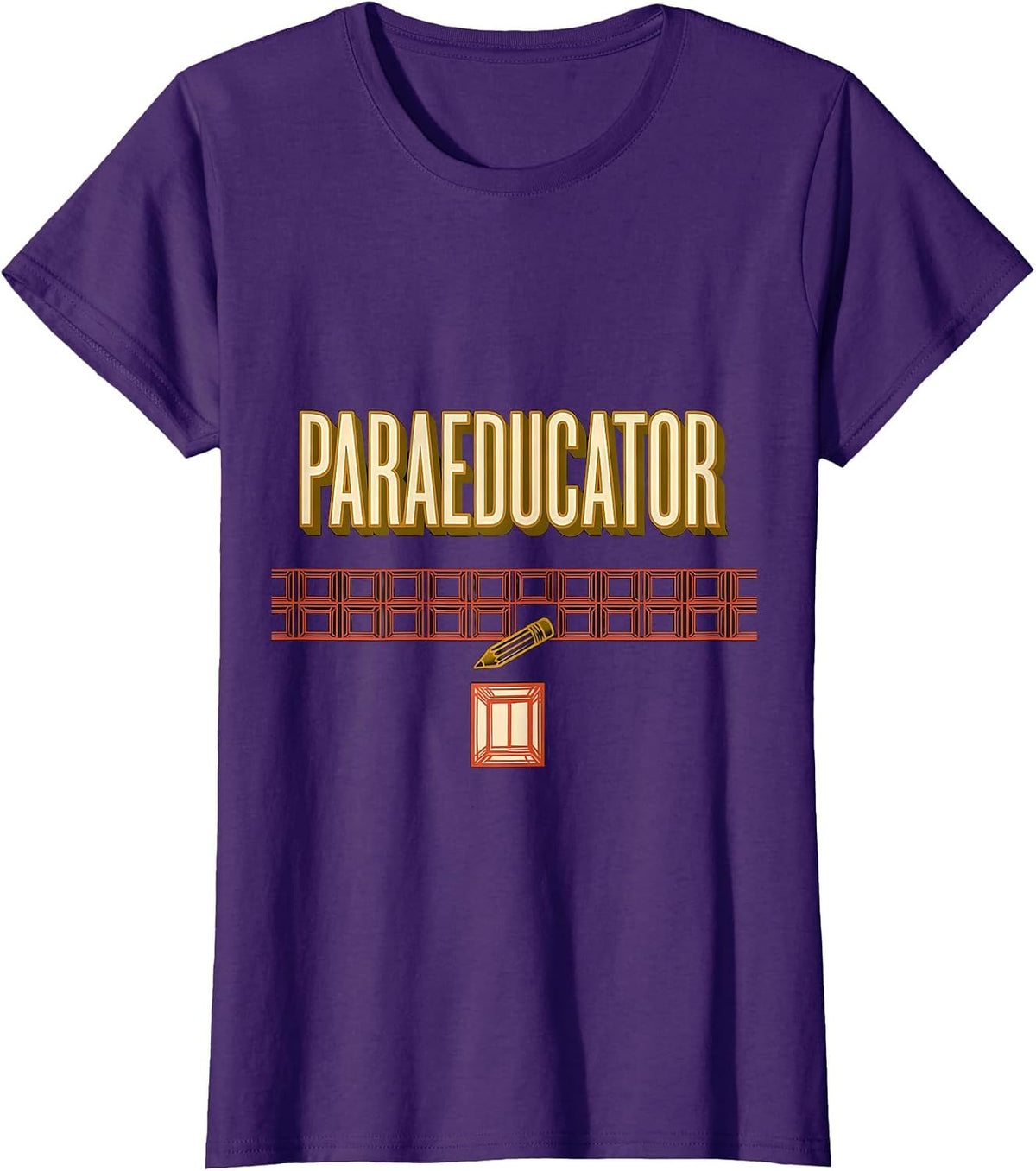 Women's Paraeducator Sign Painter Showcard Teacher Aide School T-Shirt - Purple