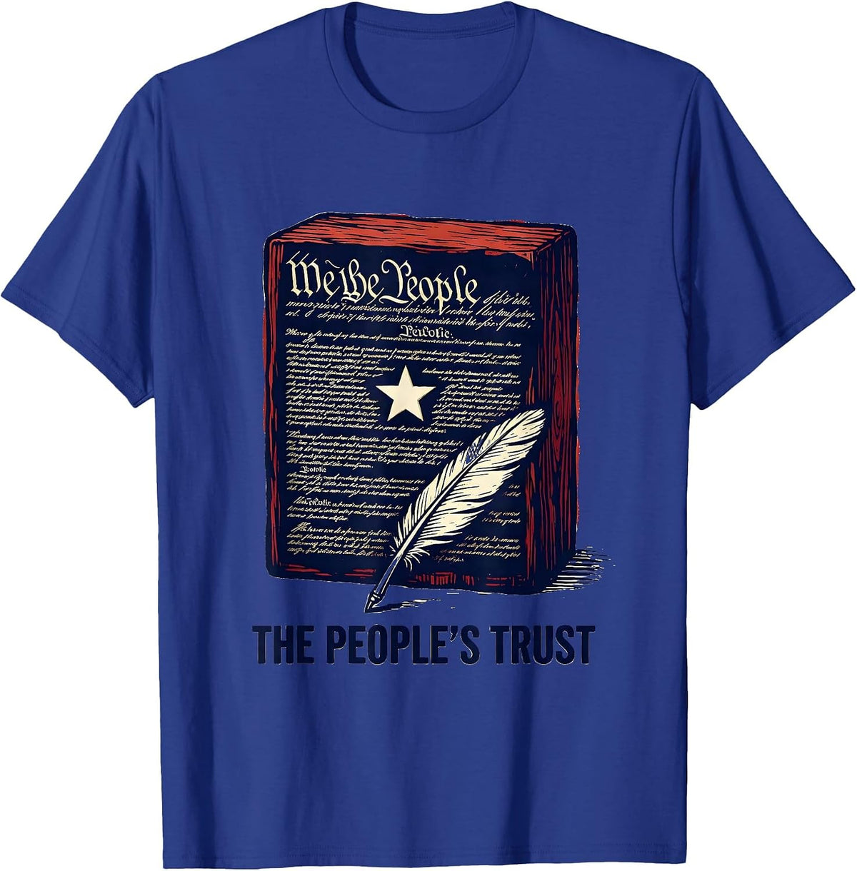 The People's Trust Vintage Patriotic History Lover Memorial T-Shirt - Royal Blue