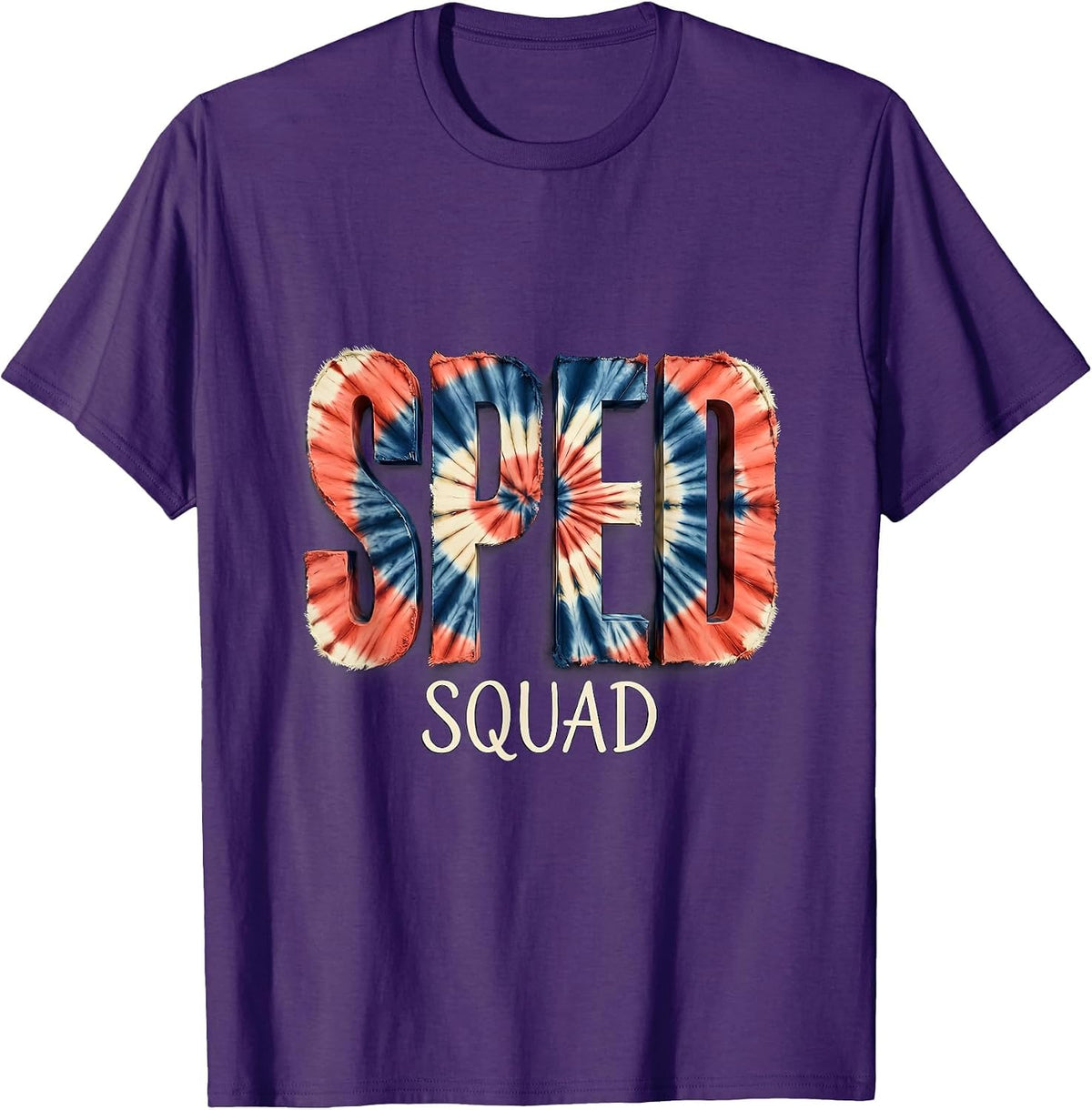 Men's SPED Squad Tie Dye Back To School Appreciation Day Workwear T-Shirt - Purple