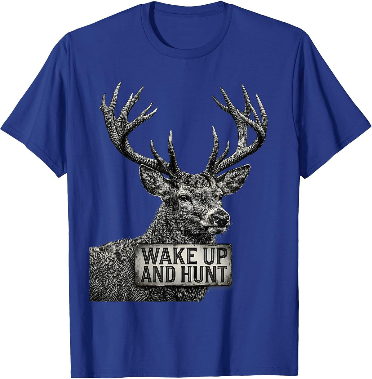 Men's Wake Up and Hunt Hunting Graphic Design T-Shirt - Royal Blue