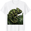 Men's Chameleon Camouflage Forest Illustration T-Shirt - White