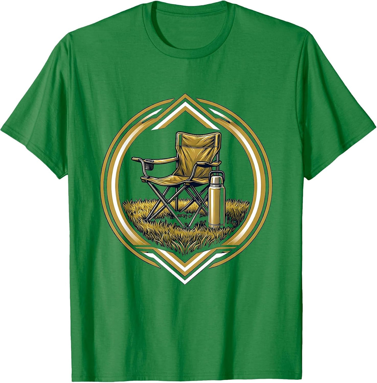 Men's Soccer Dad Folding Chair Thermos Graphic T-Shirt - Kelly Green