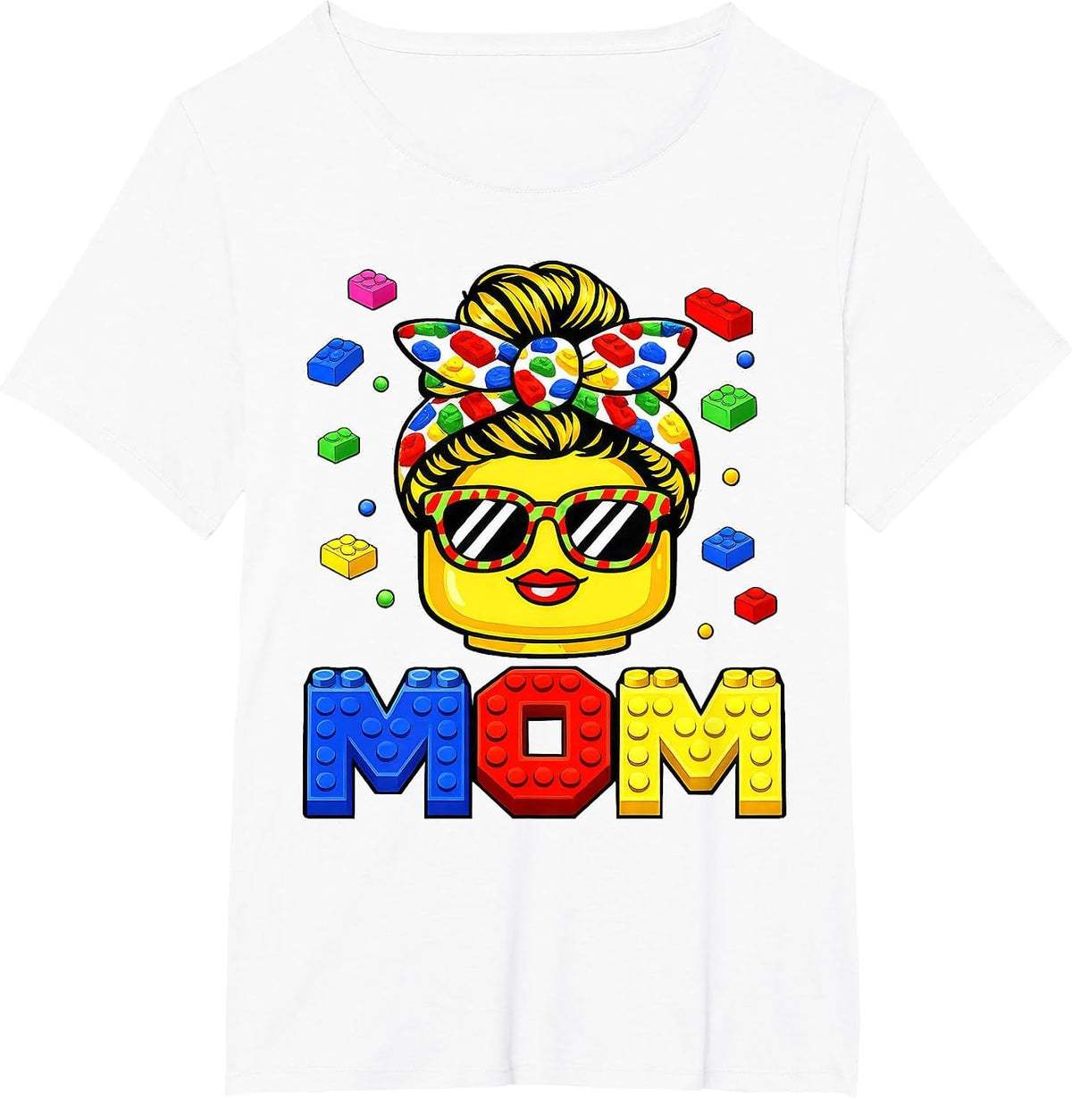 Family Mom Master Builder Building Bricks Blocks Mothers Day T-Shirt - White