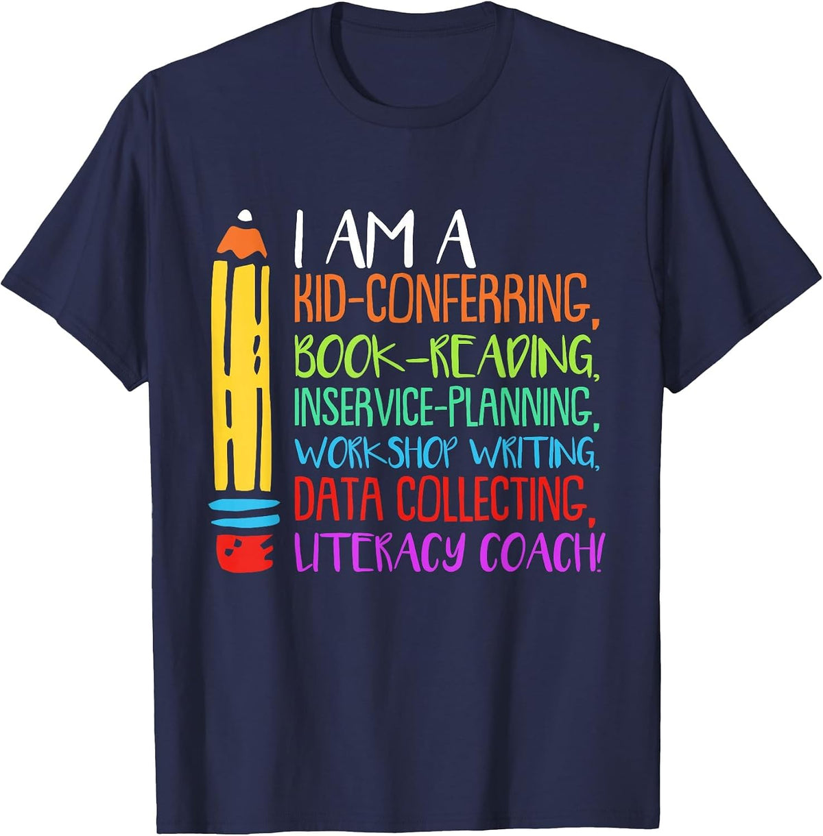 Literacy Coach T-Shirt - Navy Blue