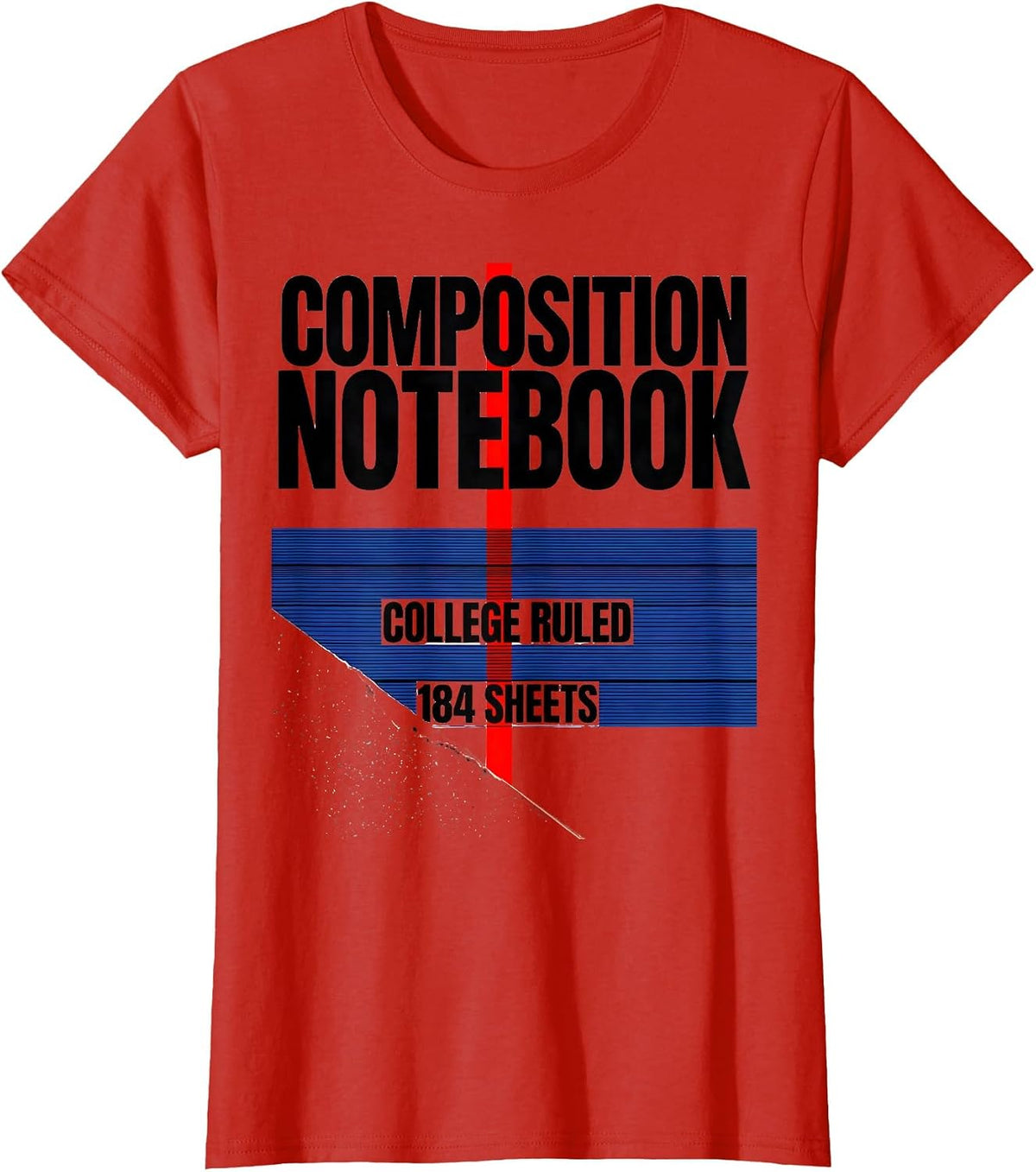 Composition Notebook College Ruled 184 Sheets Teacher T-Shirt - Red