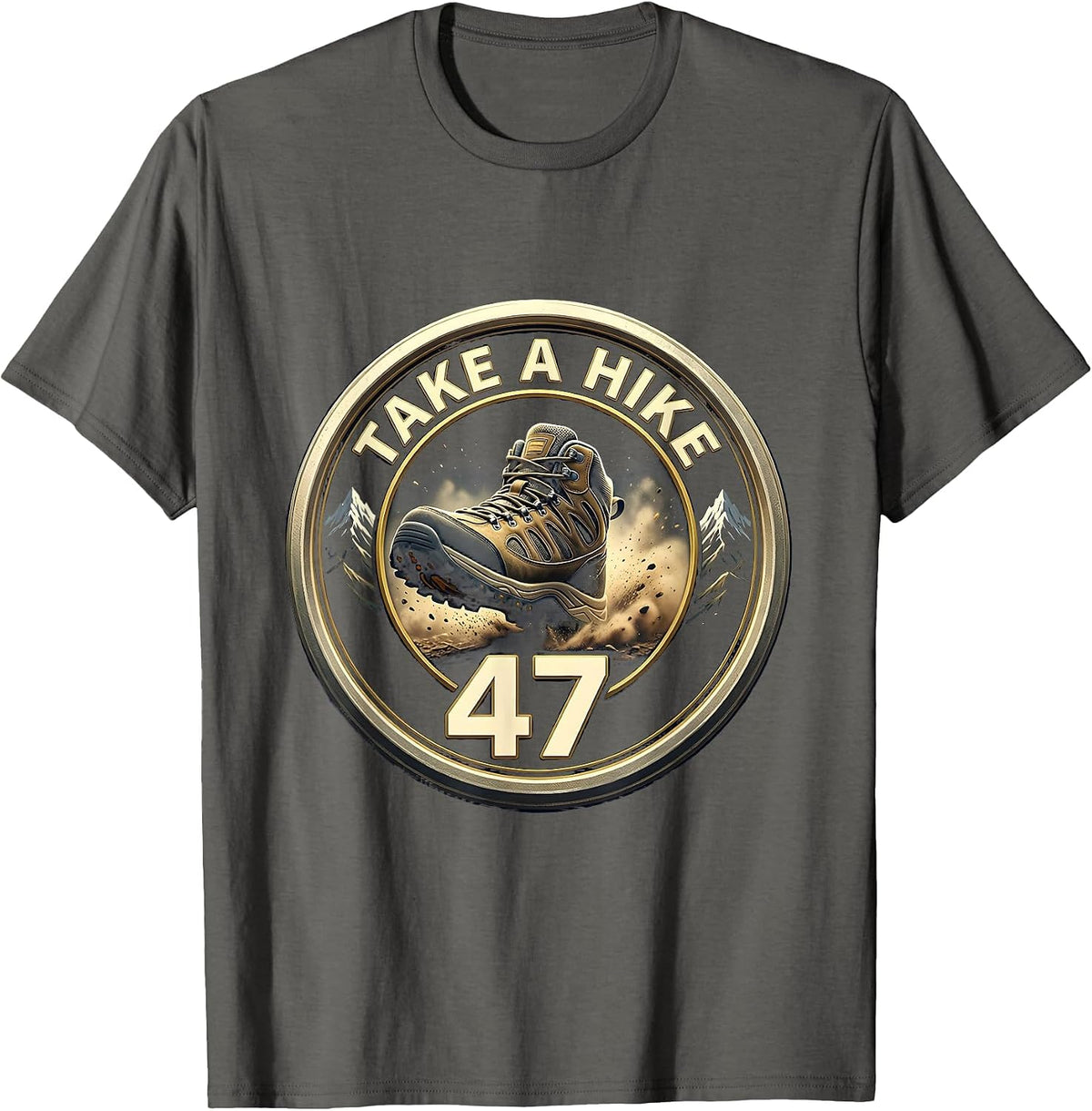 47 Take a Hike Outdoor Adventure Design T-Shirt - Asphalt Grey