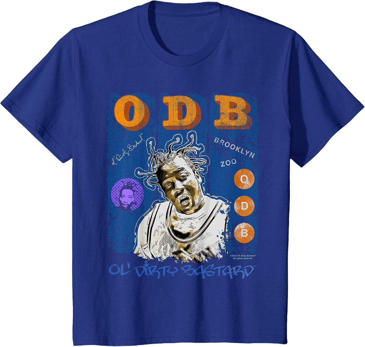 ODB Ol Dirty Ba-ard Mural Retro Wu Tang Zoo Hip Hop 90s T-Shirt - Royal Blue