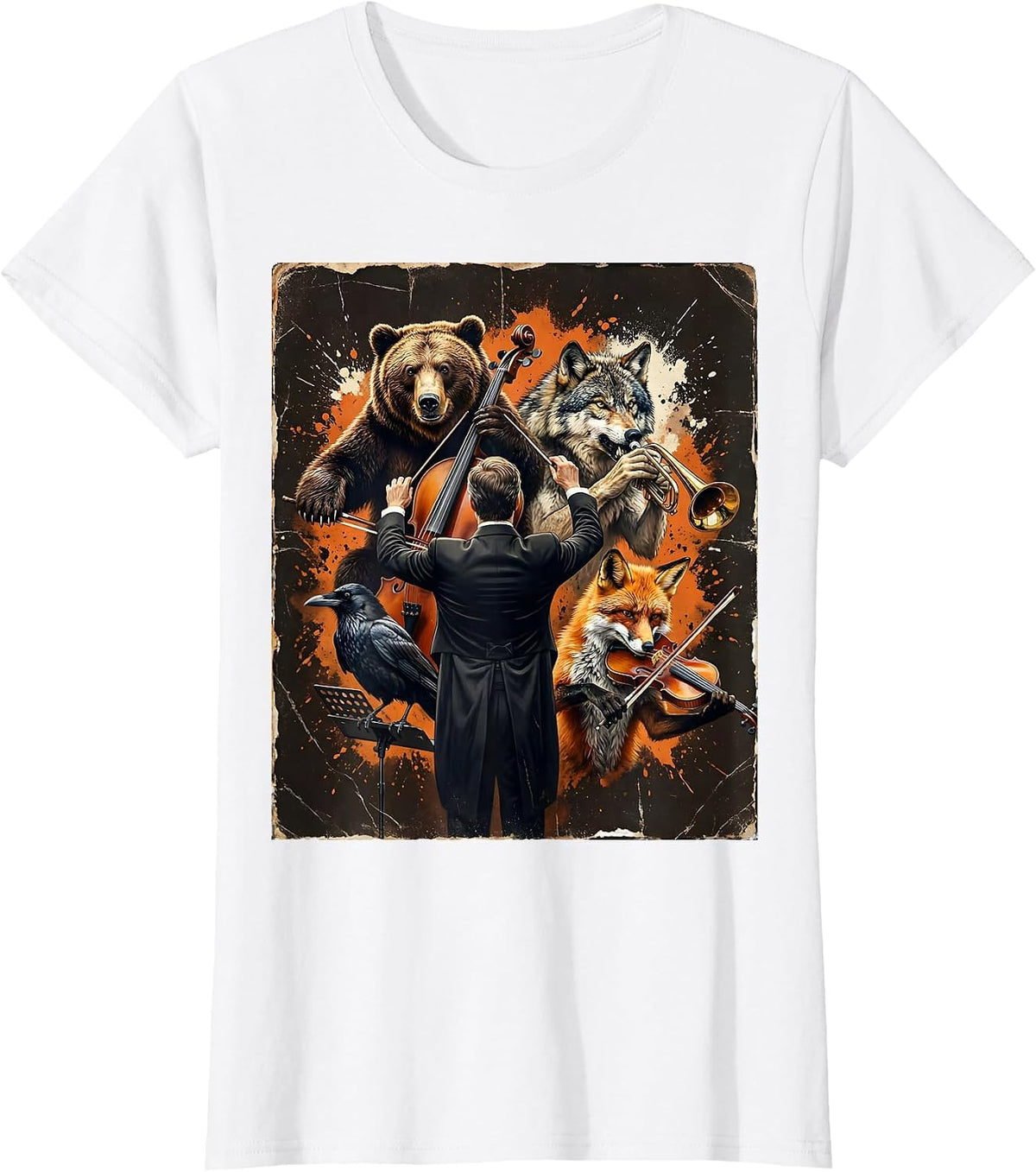 Chaos Coordinator Wild Animal Orchestra Conductor T-Shirt - White