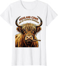 Women's Highland Cows Are My Favorite Obsession Funny T-Shirt - White